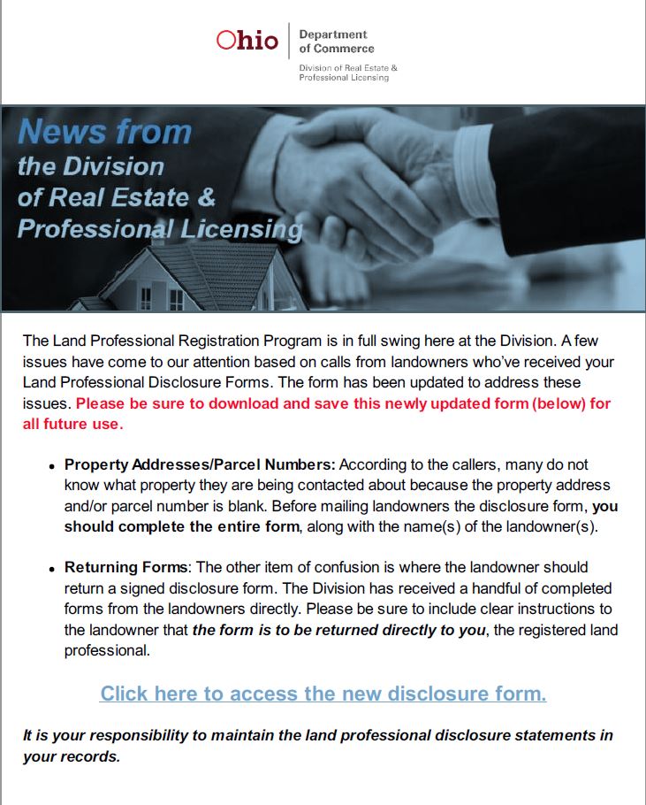 Landman News from the Ohio Division of Real Estate & Professional Licensing Landnews